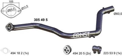 Produktbild von ERNST Abgasrohr Auspuffrohr für FORD MONDEO IV Turnier (BA7) 305495