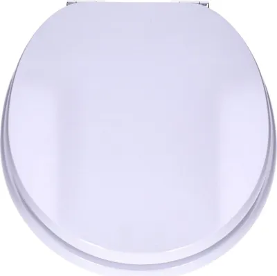 Produktbild von WC-Sitz mit Absenk-Automatik, Soft-Close, Universell passend, MDF Holz-Kern, ovale O-Form, EU-Größe, bis 120 kg