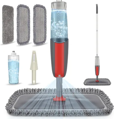 Produktbild von Spray Mop für harte Böden - Reinigungsmop mit Spray und 3 waschbaren Pads