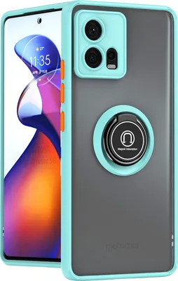 Image de Etui pour Motorola Edge 30 Fusion étui en TPU translucide mat avec porte-anneau et support Bleu