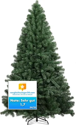 Zdjęcie produktu dla Sztuczna jodła 180 cm - choinka zielona - realistyczna jodła Nordmann - zwodniczo prawdziwa ze stojakiem (Premium)