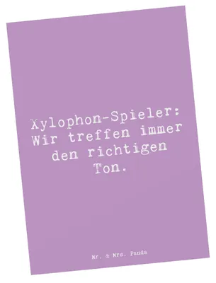 Produktbild von Mr. & Mrs. Panda Postkarte Spruch Xylophon Melodie - Lavendeltraum - Geschenk, Grußkarte, Ansichtskarten, Musikinstrument, Schlaginstrument, bildkarte, Instrument lernen
