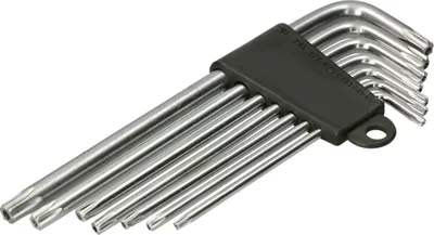 Image de KOTARBAU® : Jeu de 7 clés Torx articulées, de T10 à T40, pour vis en acier chromo-vanadium, clés longues