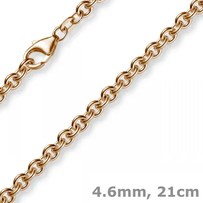 Produktbild von 4,6mm Armband Armkette Rundankerkette 750 Gold Rotgold, 21cm Uni