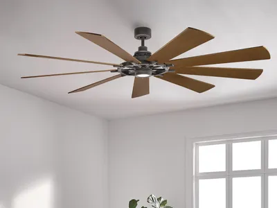 Produktbild von Elstead Gentry XL leiser Deckenventilator mit LED Licht Ø216cm DC-Motor Holz + Fernbedienung