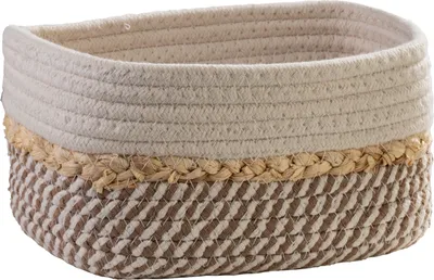 Produktbild von Aufbewahrungskorb - 20 x 15 cm - Beige - Weiß - Baumwolle