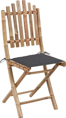 Produktbild von vidaXL Klappbare Gartenstühle 2 Stk. mit Kissen Bambus