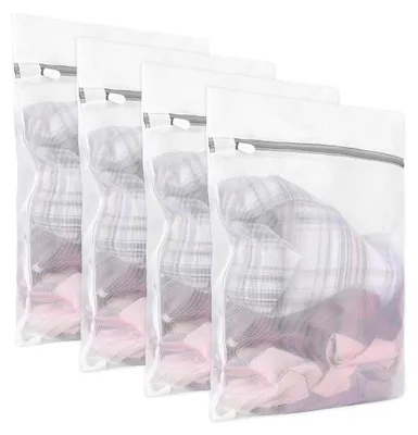 Produktbild von 4 Stück Wäschenetz für Waschmaschine, Wäschesack 30 x 40cm, Waschmaschine Laundry Bag für Feinwäsche, Wäschenetz Klein mit Versteckter