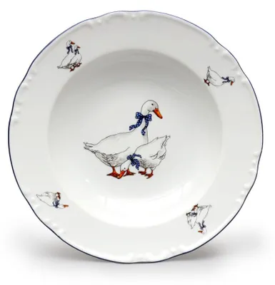 Image de Thun 1794 Assiette creuse, oies, 23 cm, Porcelaine tchèque, Constance, Thun