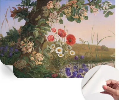 Produktbild von Selbstklebende Wandtapete - Dekorative Tapete für Wohnzimmer - Klebefolie für Wandbilder - Tapetenfolie für Wanddekoration - 152x104 cm - Blumenidylle