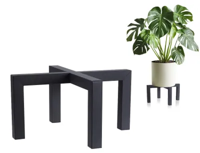 Produktbild von Pflanzenständer für drinnen und draußen, robuster Blumentopfständer aus Metall, Pflanzenständer im Mid-Century-Modern-Stil, stehender Blumentopfständer, geeignet für Töpfe von 12,7–38,1 cm.