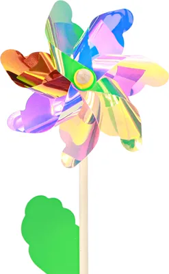Produktbild von Irisierende Blumen-Windmühle Ø17,5cm Gartendeko 2er Set, 2 Stück