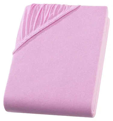 Produktbild von Jersey Spannbettlaken 90-100x200 cm Spannbettuch 100% Baumwolle Bettlaken, Rosa