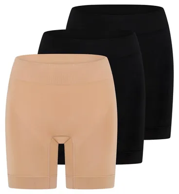Produktbild von Schiesser 3er Pack Classic Seamless Shaping-Maxi-Longpant Nahtlos für unsichtbaren Look, Bedeckt Po, Bauch und Oberschenkel, Bequemer Bund in Rippenoptik