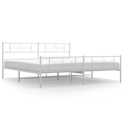 Immagine prodotto di vidaXL Struttura letto con testiera e pediera in metallo bianco 200x200 cm