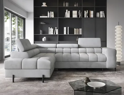 Zdjęcie produktu dla Zestaw wypoczynkowy Narożnik Sofa Zestaw wypoczynkowy Ferucce z funkcją spania Skrzynia na pościel Zestaw wypoczynkowy