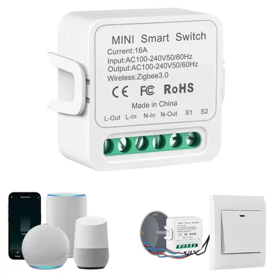 Obrázek produktu pro Zigbee spínač - 16 A - Chytrá spínací modul - Bílá
