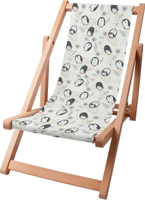 Image de Dreamroots Chaise longue enfant pliable bois, jusqu'à 130 kg, Chaise longue pliable avec dossier inclinable en 3 positions, Puffin