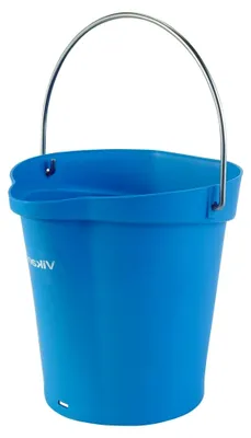 Produktbild von Durable Polypropylene Hygiene Bucket/Pail, Stainless Steel Handle, 6 Litres, Blue