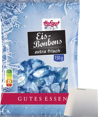 Produktbild von Hofgut Eisbonbons (150g Beutel) + usy Block