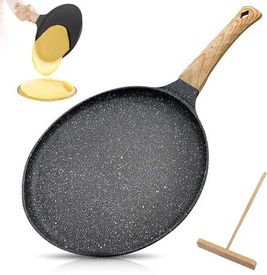 Produktbild von Grote pannenkoekenpan aus keramisch Material mit antiaanbaklaag und ergonomischem Griff für alle Herdarten