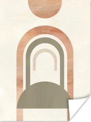 Produktbild von MuchoWow® Poster Rosa - Abstrakt - Beige 120x160 cm - Wandbilder