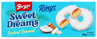 Image de Bergen Rings Sweet Dreams Caramel à la noix de coco 128 g