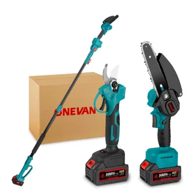 Produktbild von Akku-Hochentaster Astschere 3 in 1 Akku Teleskop Baumschere Elektro Hochentaster Bürstenlose mit 2 Akkus Bis zu 2 m, für Gartenscheren Holzschneidenz