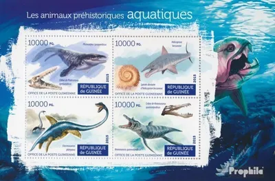 Produktbild von Briefmarken Guinea 2015 Mi 11168-11171 Kleinbogen (kompl. Ausgabe) postfrisch Prähistorische Wassertiere