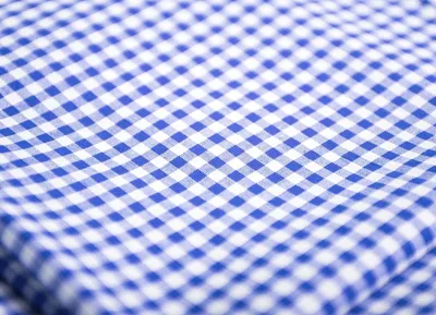 Produktbild von Landhaus Tischwäsche 5 mm Karo Baumwolle blau-weiß kariert, 30 x 240 cm