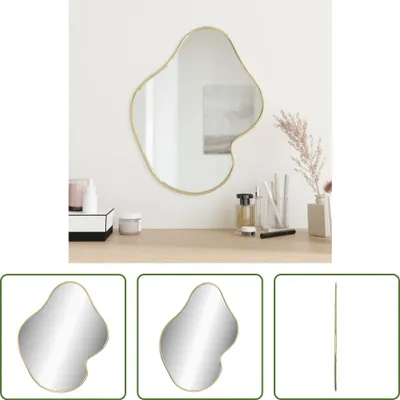 Produktbild von The Living Store Wandspiegel Golden 50x40 cm