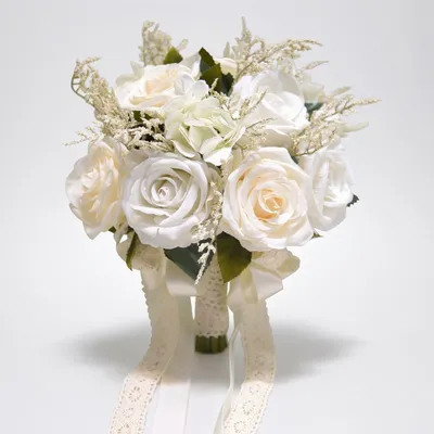 Image de Omgoods - Bouquet de roses artificielles faites à la main, idéal pour les mariages