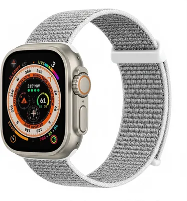 Produktbild von Smartwatch Armband für Apple Watch Ultra 3 49mm Nylon Textil Band Ersatzband Wechselband Klettverschluss flexibel atmungsaktiv Grau