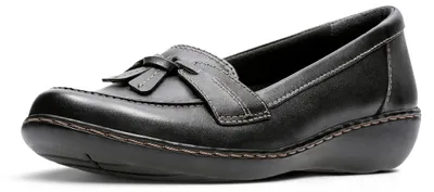 Productafbeelding van Clarks Damen Ashland, comfortabele slippers, zwart leer, maat 40 EU