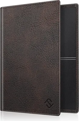 Zdjęcie produktu dla Etui na dowód rejestracyjny pojazdu Fintie - ultracienkie, lekkie etui na dowód rejestracyjny pojazdu, wykonane z imitacji skóry, ciemnobrązowe