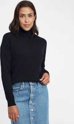 Produktbild von OXMO OXSina Damen Rollkragenpullover Pullover Pulli mit Rollkragen Rippbündchen 100% Baumwolle Regular fit