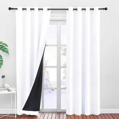 Verdunkelungsvorhänge 2er-Set 140x245 cm Weiß blickdicht