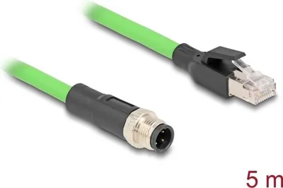 Image de Delock 80429 DELOCK M12 Kabel D-kodiert 4 Pin St. zu RJ45 St. PUR(TPU) 5m