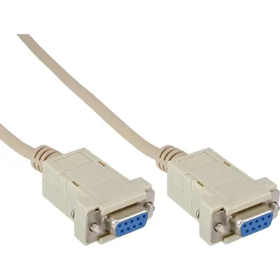 Produktbild von InLine Nullmodemkabel, 9pol Buchse / Buchse, geklippt, 2m, Beige, 2 m, Weiblich, Weiblich, 160 mm, 160 mm