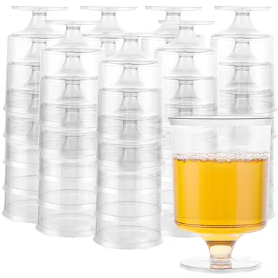 Immagine prodotto di Set di 65 bicchieri di plastica riutilizzabili per vino, capacità 180 ml