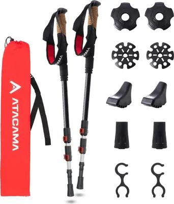 Produktbild von ATACAMA Nordic Walking Stöcke Damen und Herren Wanderstöcke Faltbar & Wanderstöcke Teleskop aus Carbon