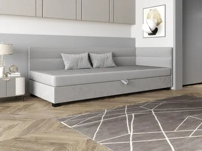 Obrázek produktu pro Jednolůžková čalouněná postel 80x195 NALINDA PLUS 1 - světle šedá