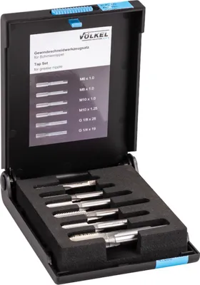 Immagine prodotto di VÖLKEL Set di utensili per filettare M6-M10/G1/4-G1/8 pollici HSS-G 6 pezzi - 47008