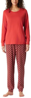 Immagine prodotto di Set pigiama Schiesser Comfort Essentials composto da maglietta a maniche lunghe e pantaloni lunghi, Con scollo rotondo, In cotone 100%