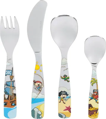 Produktbild von PROFINO Kinderbesteck Pirat 4teilig