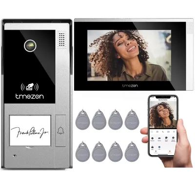 Zdjęcie produktu dla Wideodomofon TMEZON WiFi, ekran dotykowy 7", rozdzielczość wideo 1080P, 1M1T