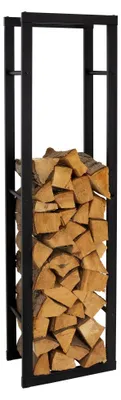 Productafbeelding van Haardhoutrek - 40 x 150 x 25 cm - Zwart - Metaal - Binnen en buiten