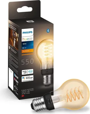 Produktbild von Philips Hue E27 - Filament Lampe A60 - 550, Intelligentes Leuchtmittel, Bluetooth/Zigbee, Weiß, LED, E27, A60