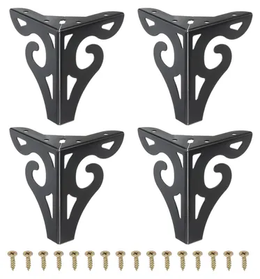 Productafbeelding van Omgoods - Set van 4 Moderne Metalen Driehoekige Meubelpoten Zwart