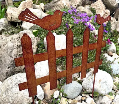 Immagine prodotto di Robusta decorazione da giardino - Aspetto ruggine - 1 pezzo - Marrone - Metallo - 40 cm